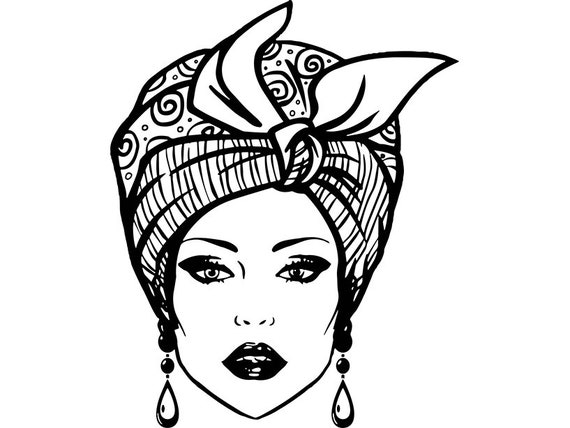 Download Afro Woman SVG Princess Queen Turban Hair Beautiful ...