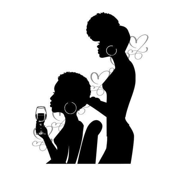 Download Black Woman Silhouettes Drinking Wine African American ...