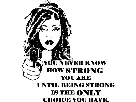 Queen Woman Gangster Quote Gun Dreads Hair Nubian Princess Etsy