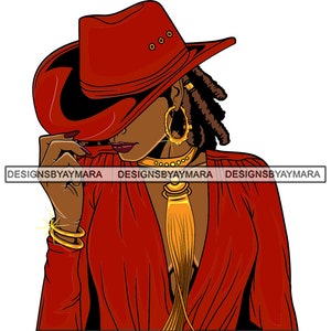 Melanin Cowgirl Cowboy Hat Country Black Woman Bamboo Earrings Texas Rodeo Girl Western SVG JPG PNG Vector Clipart Silhouette Cricut Cutting