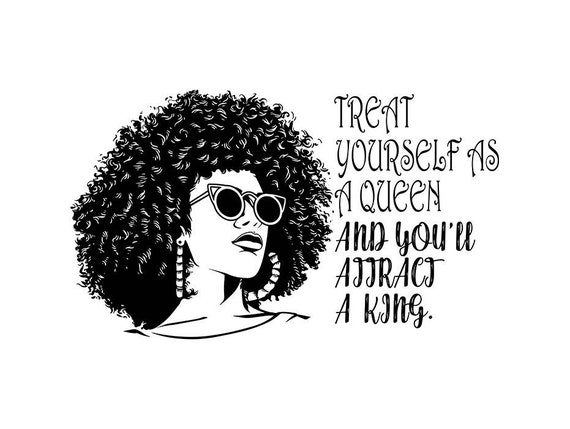 Pretty Afro Womanafro Hair Nubian Life Quotes Diva Queen Etsy