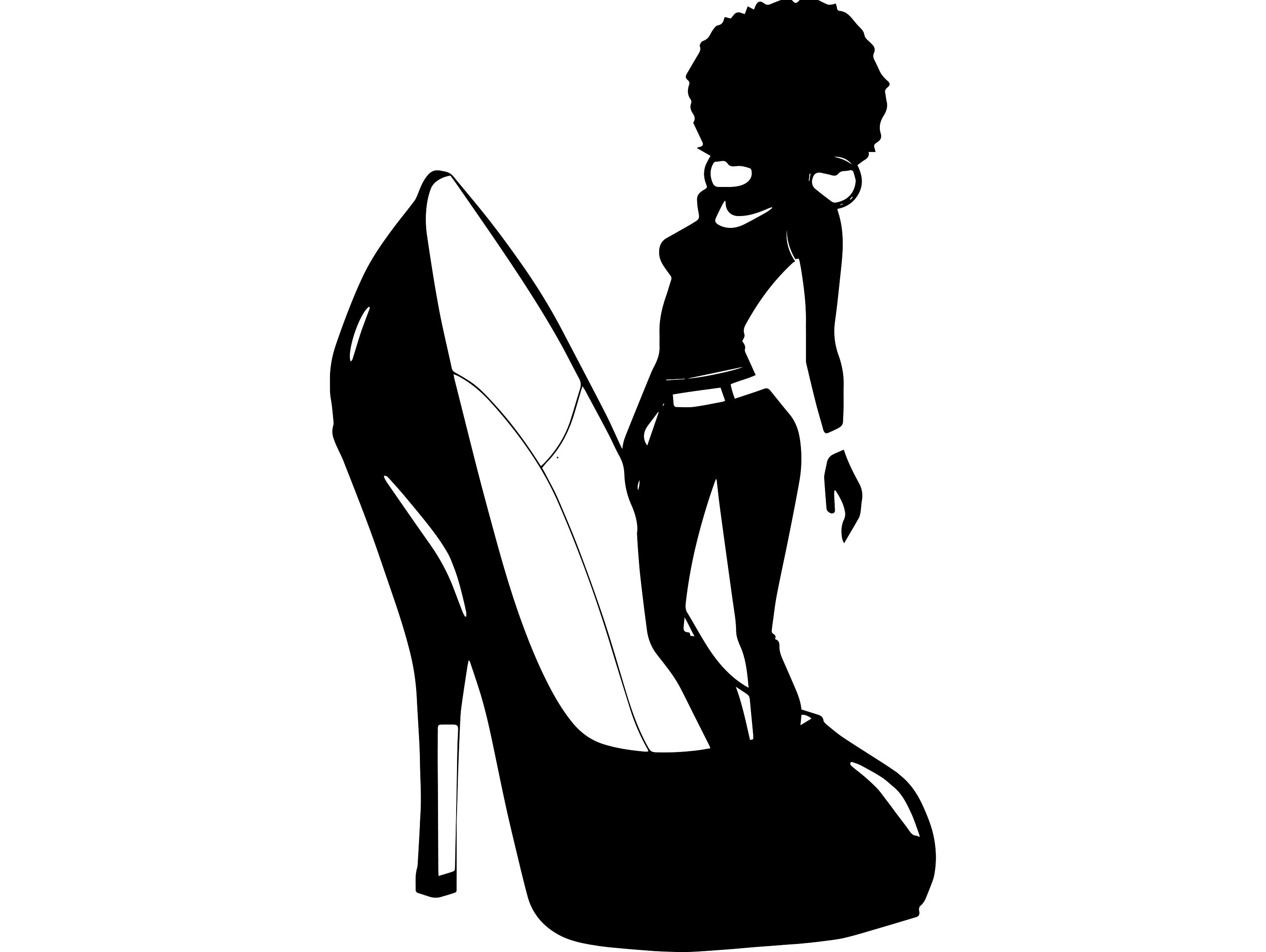 Afro WomanSilhouette Fashion Glamour Classy Lady Female Afro | Etsy