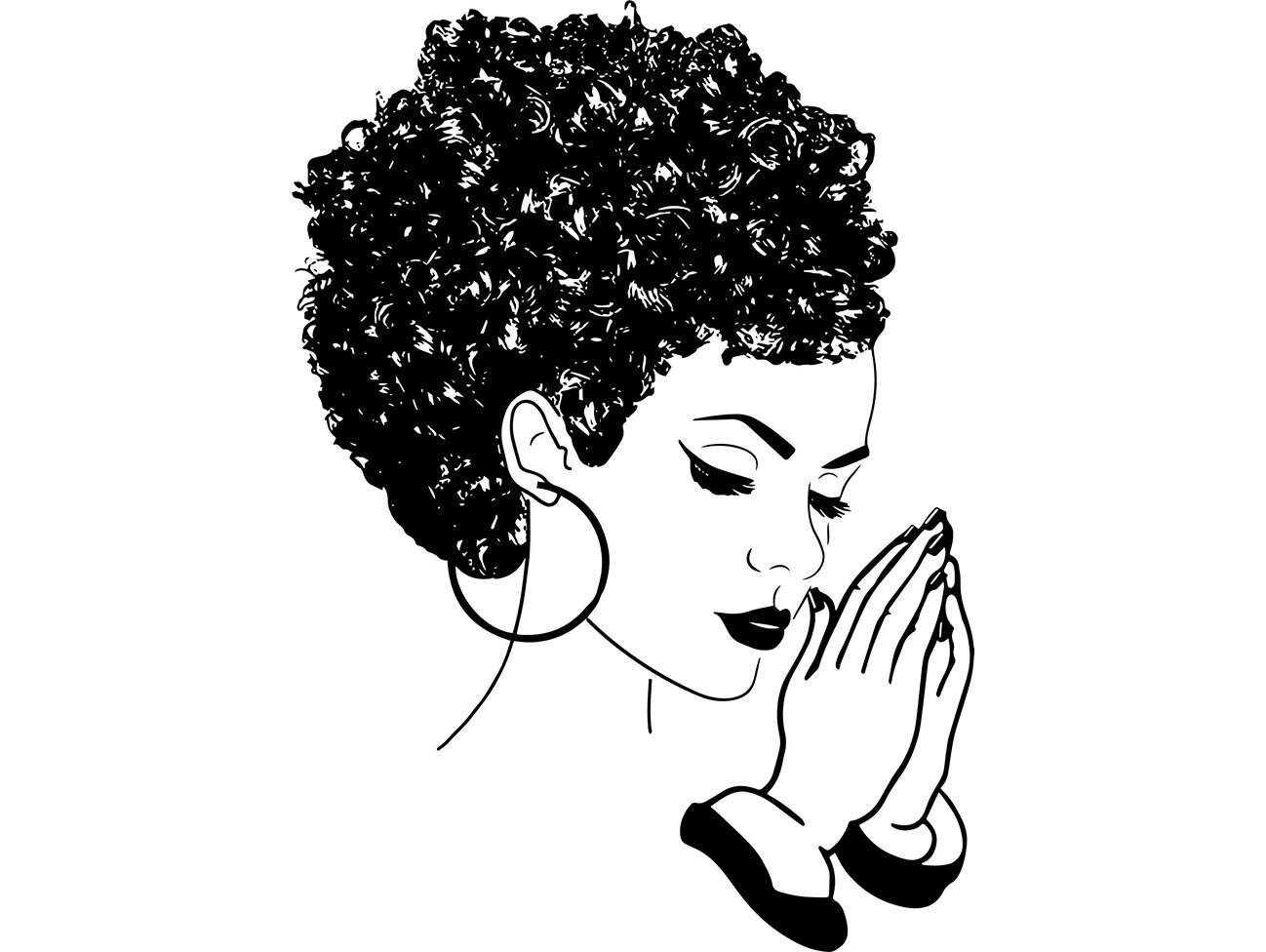 Download Black Women Praying Nubian Princess Queen Afro Hair Beautiful | Etsy