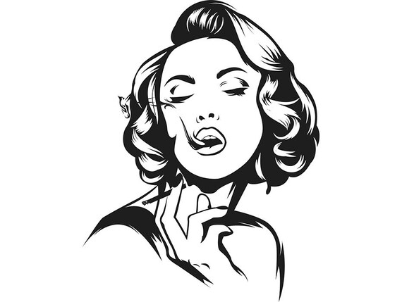 Download Retro Woman SVG Pin-Up Girl Femininity Fashion Model ...
