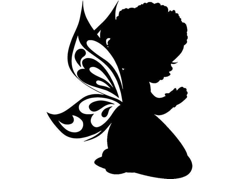 Download Black Girl Praying Silhouettes God Quotes Afro Baby Kids ...