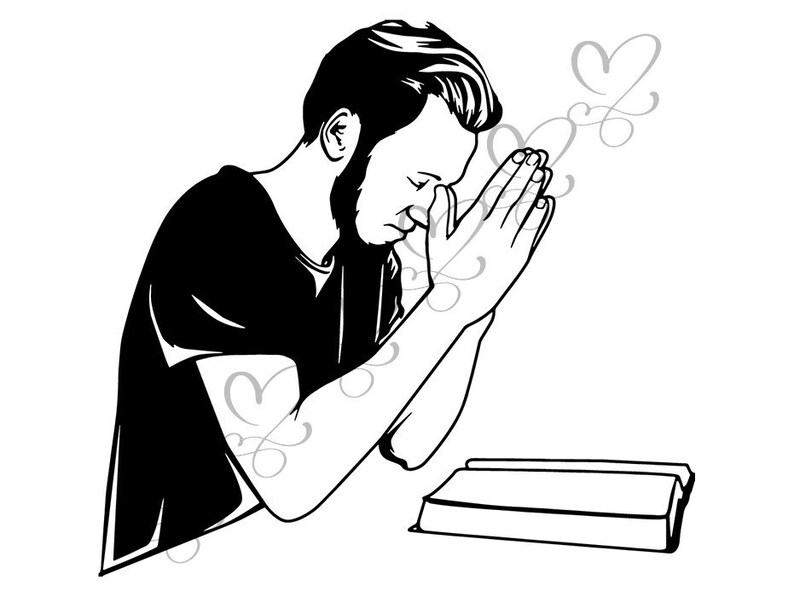 Man Praying Asking God Bible Grace Catholicism Christianity Etsy