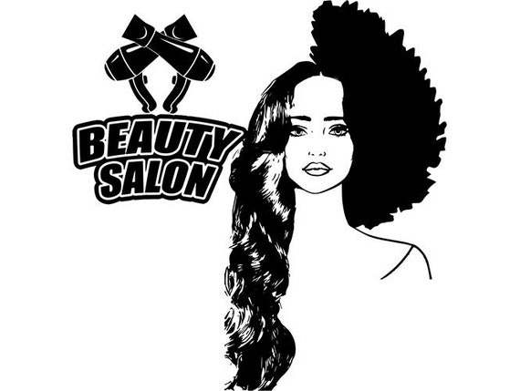 Beauty Salon Logo Afro Womanafro Kinky Hair Curls Nubian Etsy