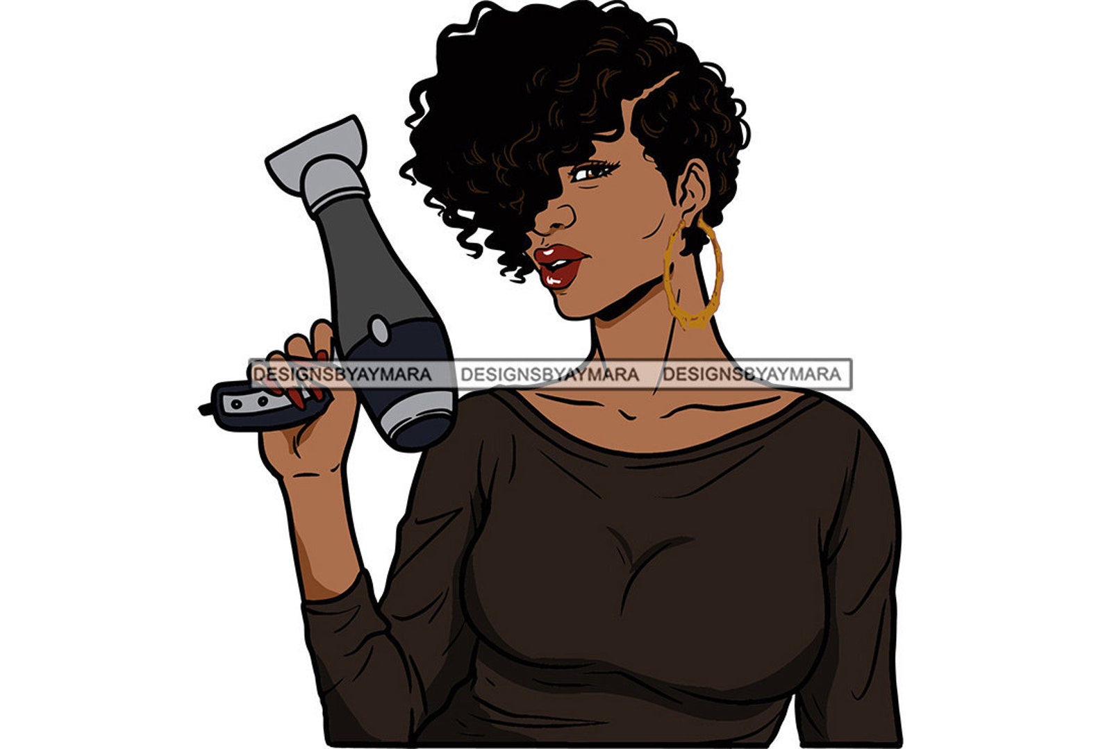 Afro Woman Hairdresser Haircut Beauty Salon Stylist Barber | Etsy