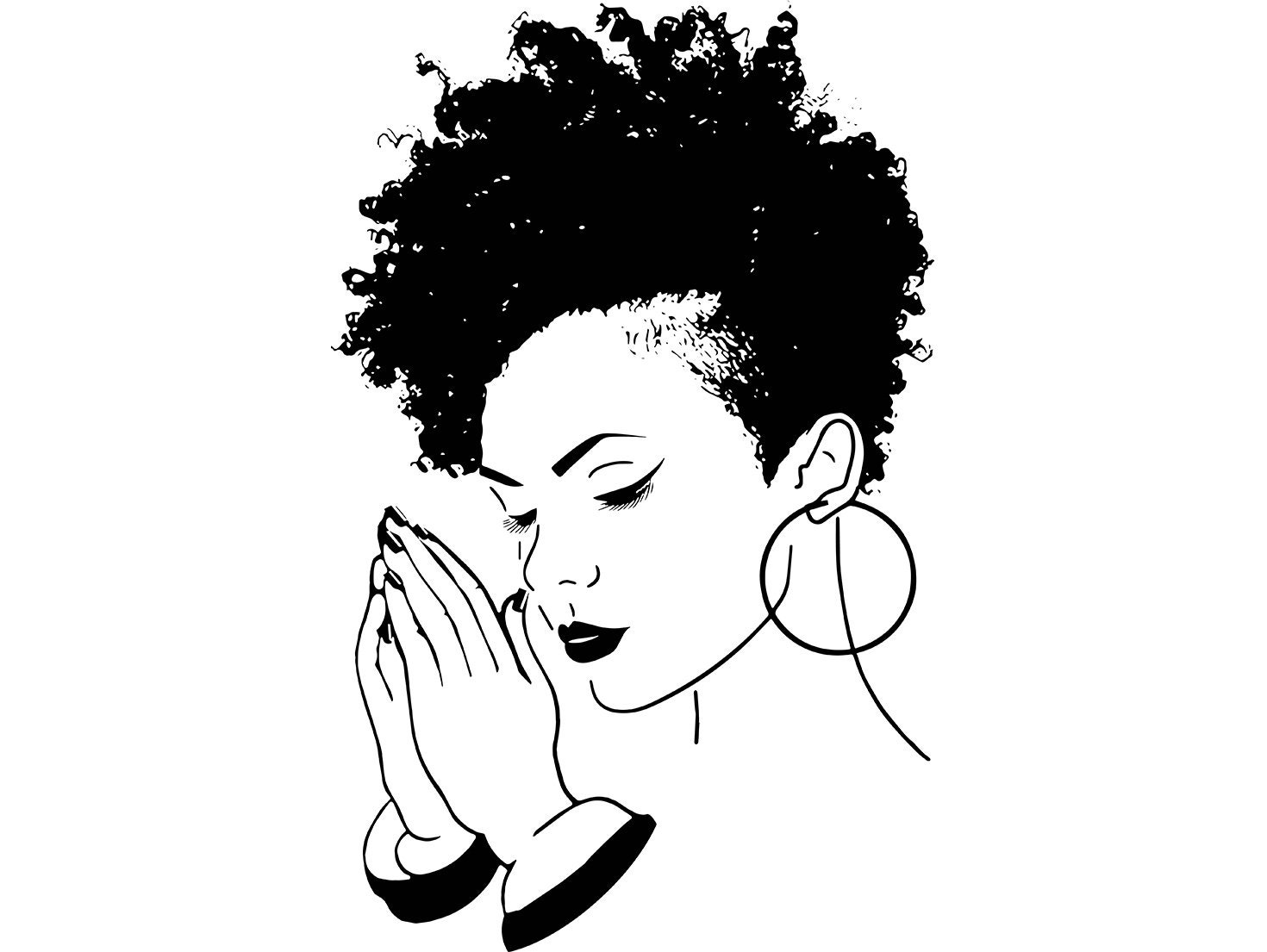 Women Praying Nubian Princess Queen Afro Hair Style ...