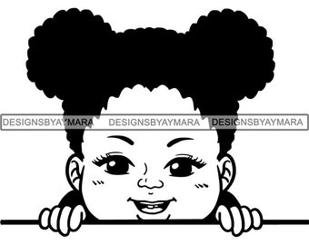 Peek a Boo I See You Baby Boo Girl Afro Puff Nubian Cute Little Kid ...
