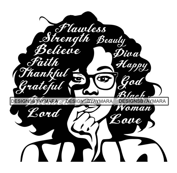 Download Afro Woman Svg Nubian Queen Diva Afro Hair Beautiful African Etsy
