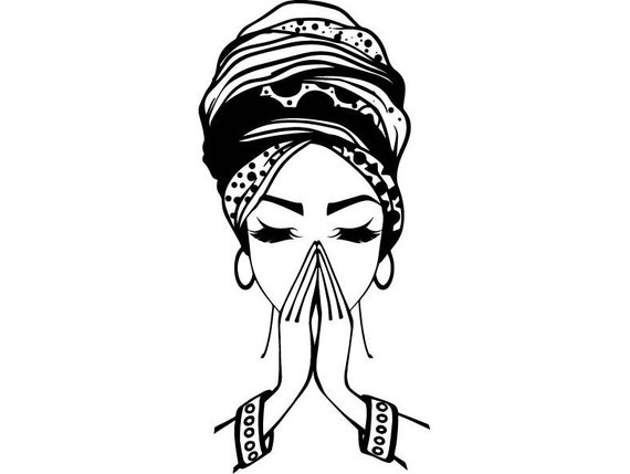 Black Women Praying Nubian Princess Queen Afro Hair ...