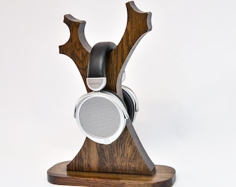 Tree Shaped Headphone Stand | Handmade From Solid Wood | Great For Big Audiophile Headphones Or Gaming Sets | Available In Many Finishes
