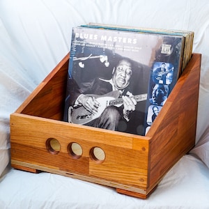 Retro Record Storage | Wooden LP Crate | Record Holder Stand | Vintage Home Décor | Album Display Box | LP Collector Storage | Music Gift