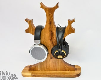 Double Tree Shaped Audiophile Headphone Stand Handmade From