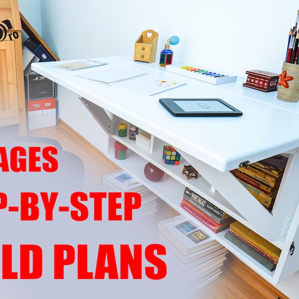 DIY Floating Wall Desk Baupläne mit Schritt-für-Schritt-Anweisungen für einen platzsparenden Arbeitsplatz