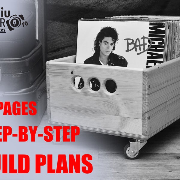 Build a Record Storage Crate PDF DIY Plans | Amazing Handmade LP Turntable Accessory | Fully Downloadable Step-by-step Digital Plans
