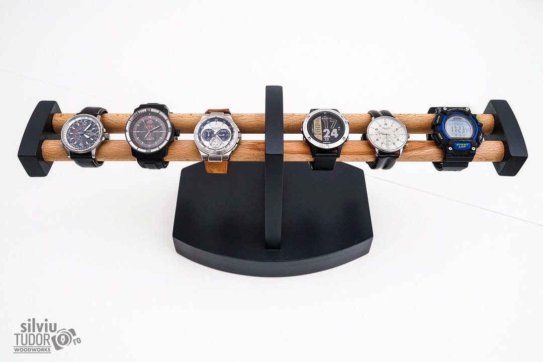 WOODEN WATCH STAND Holds up to 6 Watches Handcrafted W. - Etsy