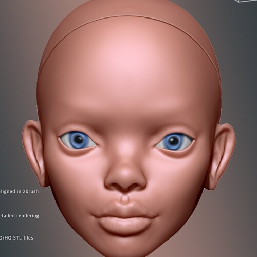 3d Model Male Head for BJD Doll STL File for 3d Printing Etsy Australia