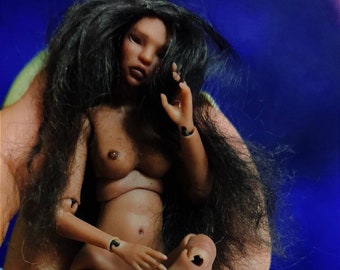 1/12 Scale BJD doll dark skin tone Dollhouse miniatures  14,5cm resin BJD doll