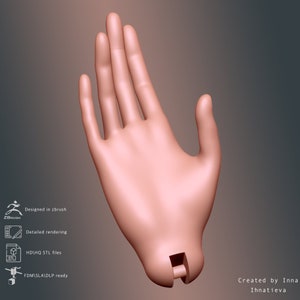 Bjd doll hands 3d model STL File for 3d printing
