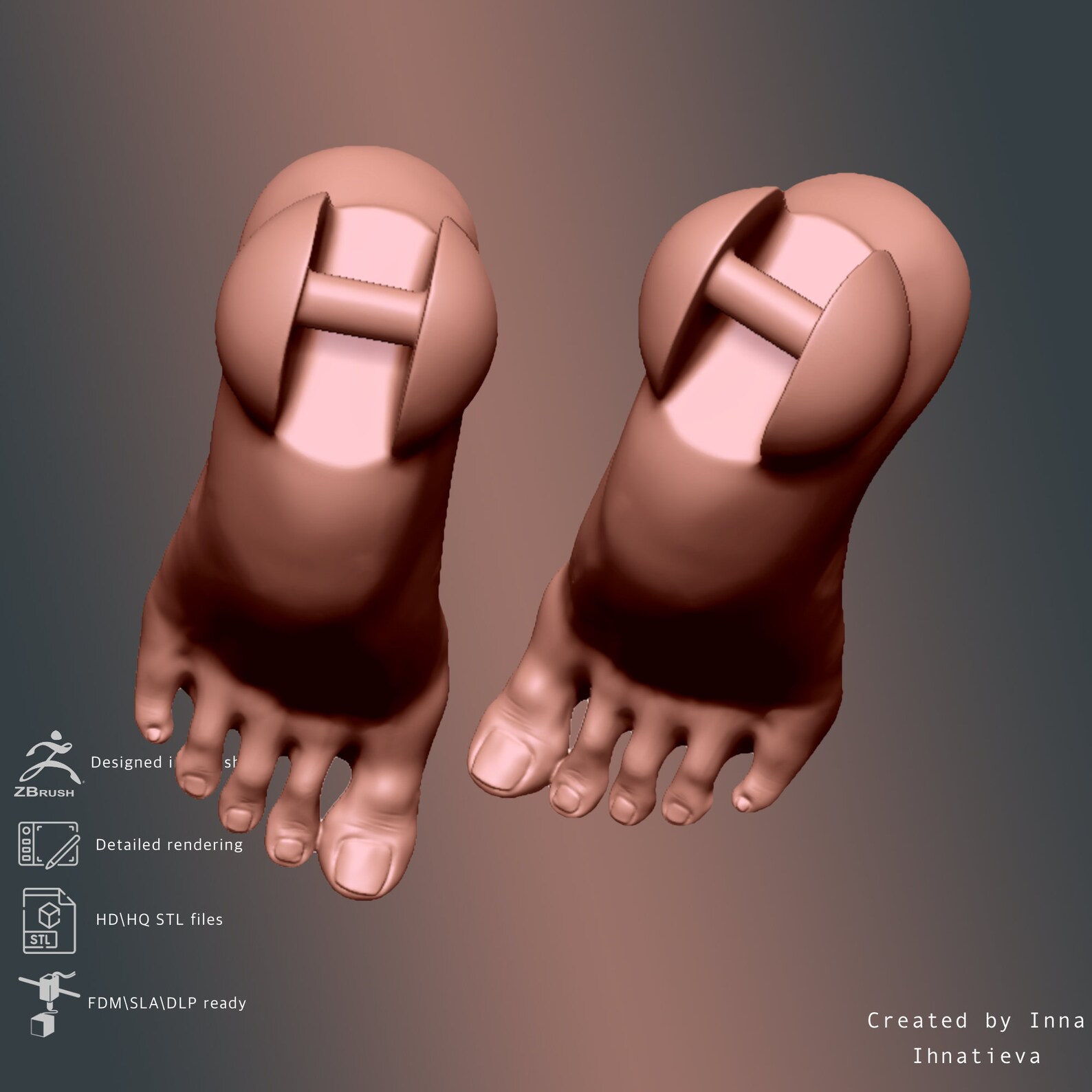 3d Model Feet Bjd Doll for 3d Printing Etsy
