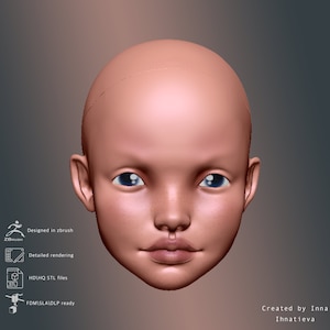 3d model BJD doll   head bjd doll STL file for 3d printing
