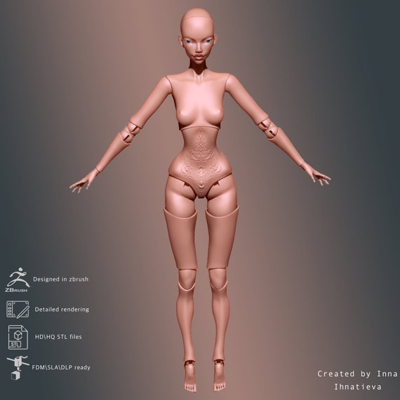 3d model BJD  doll STL file for 3d printing