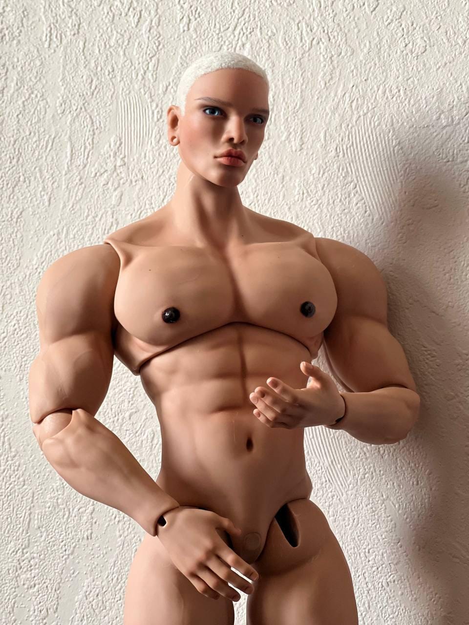 BJD male doll 2 head and shoes
