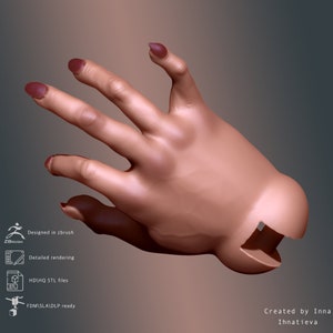 3d model hand for BJD doll STL file for 3d printing