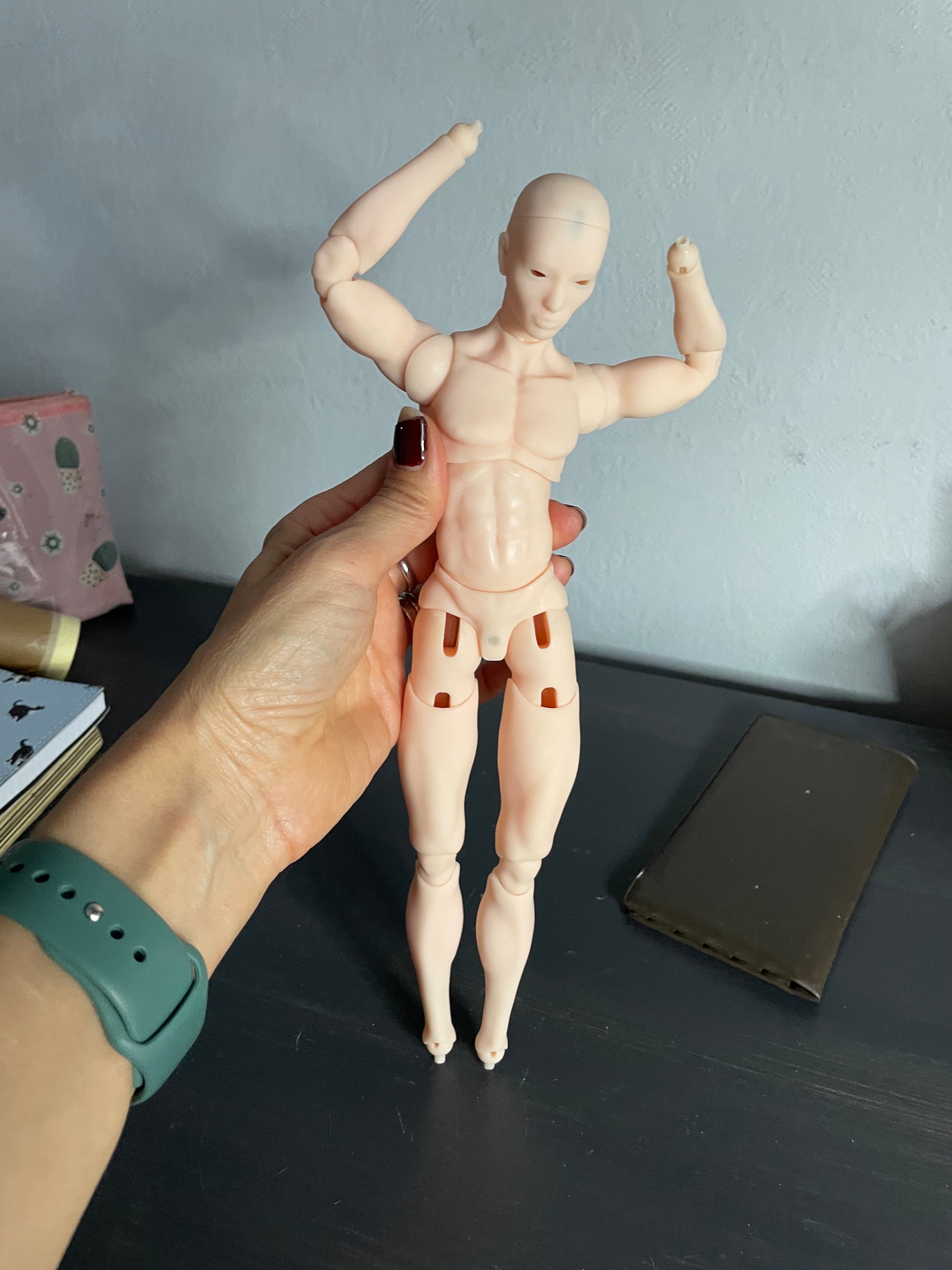 Doll Body, 10cm/4in Joint Doll Body for 1/12 Scale BJD Doll Head, Movable  Joints Action Figure Body with Spare Hands & Stand for DIY Replacement,  Head