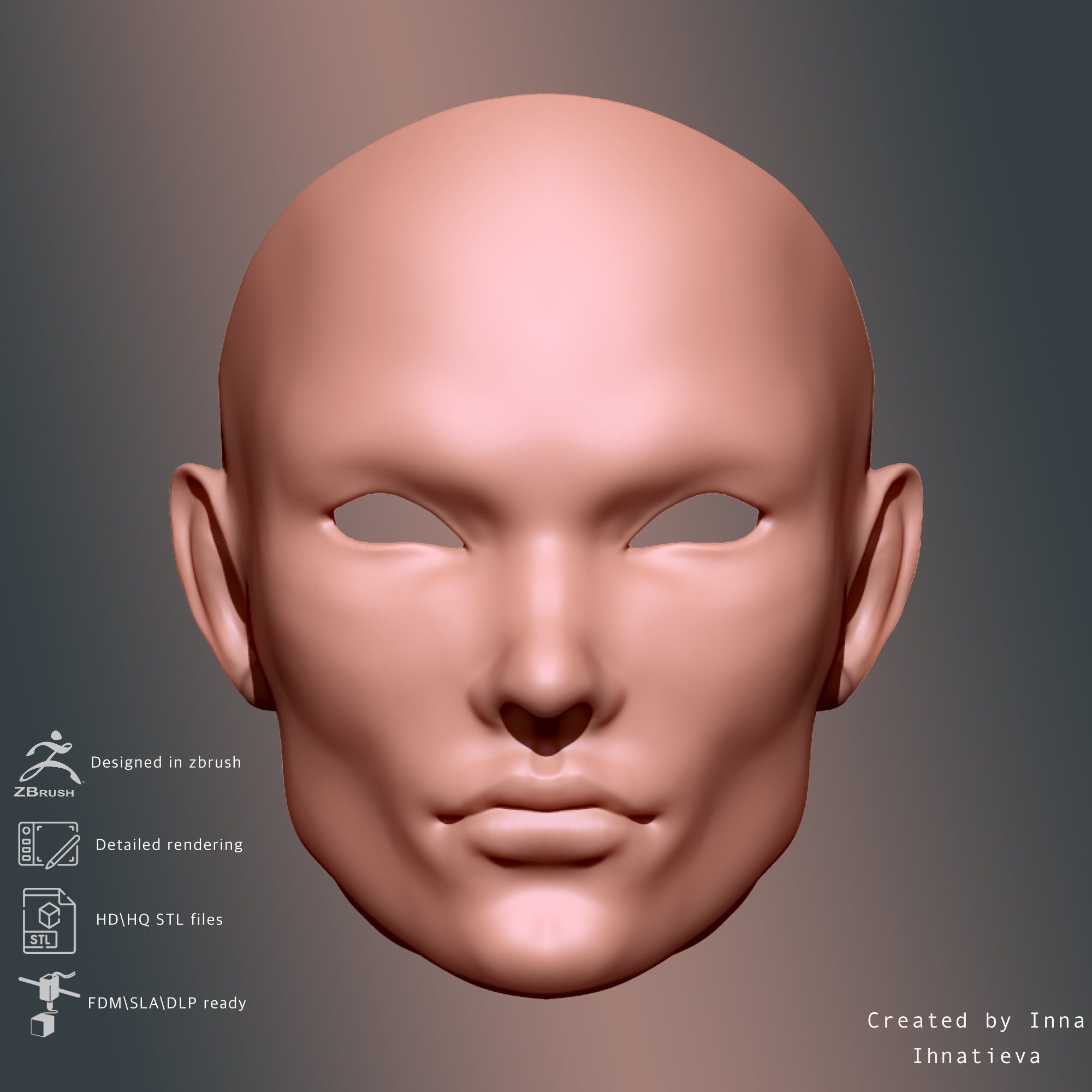 3d Model Male Head for BJD Doll STL File for 3d Printing Etsy Finland