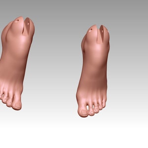 3d model feet for BJD doll STL file for 3d printing