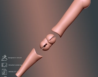 BJD Doll Hands 3D Model: Movable Joints STL File (Digital Download)