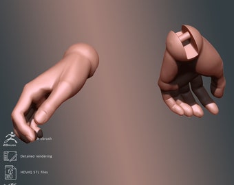 3d model male  bjd hands STL file for 3d printing