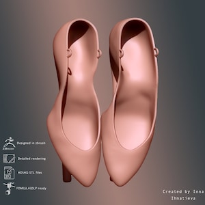 3D STL File for BJD Doll High Heels | Customizable Ballet Foot Shoes | Detailed Digital Download for 3D Printing