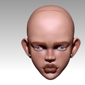Cabeza de archivo STL de modelo 3D para muñeca BJD