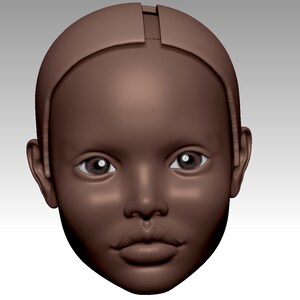 3D Model BJD Doll Head with Wigshell (STL File)