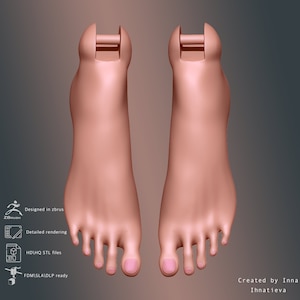 3d model heel feet for bjd doll STL file for 3d printing