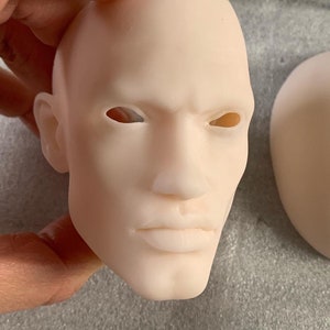 Modelo 3d de cabeza masculina con carcasa de peluca para muñeca BJD, archivo STL para impresión 3d