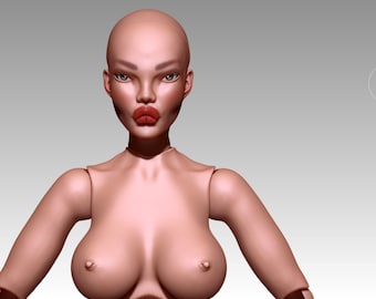 Custom 3D Printed Resin Doll Head | Detailed BJD Model (STL File)