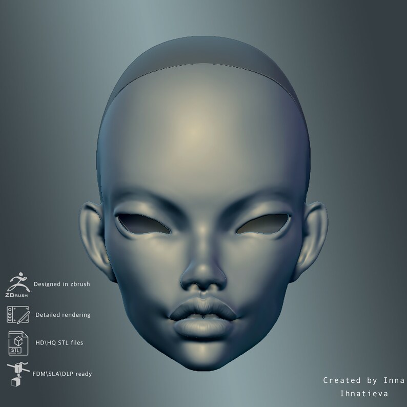 3d Model Head for BJD Doll STL File for 3d Printing Etsy Ireland
