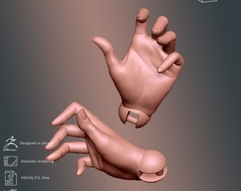 BJD Doll Hand 3D Model: STL File for 3D Printing