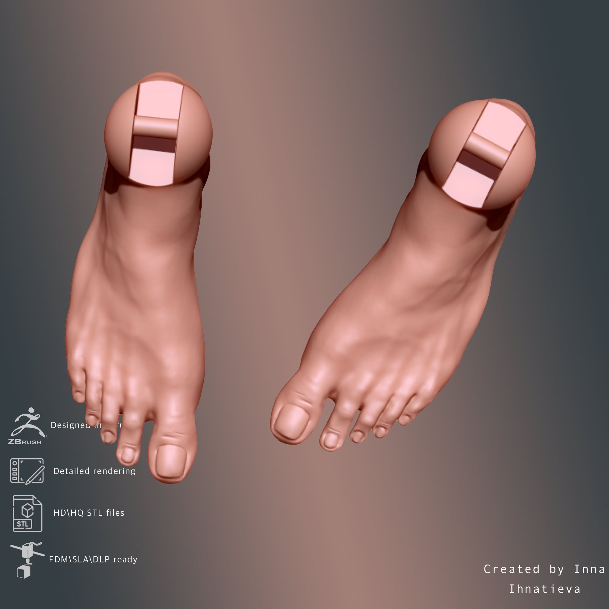 Realistic Silicone Female Right Foot unpainted 