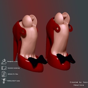 3d model  STL file heels  shoes  for bjd doll for 3d printing