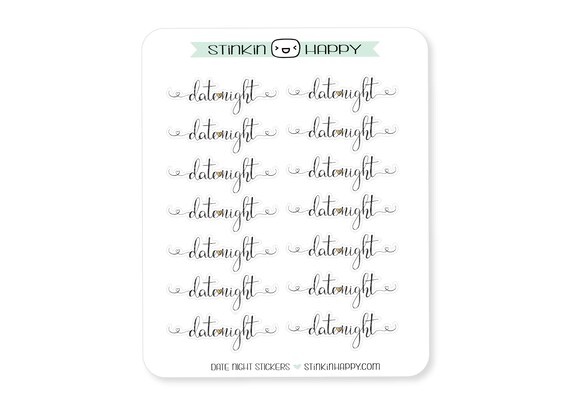 1098~~Date Night Banner Planner Stickers.