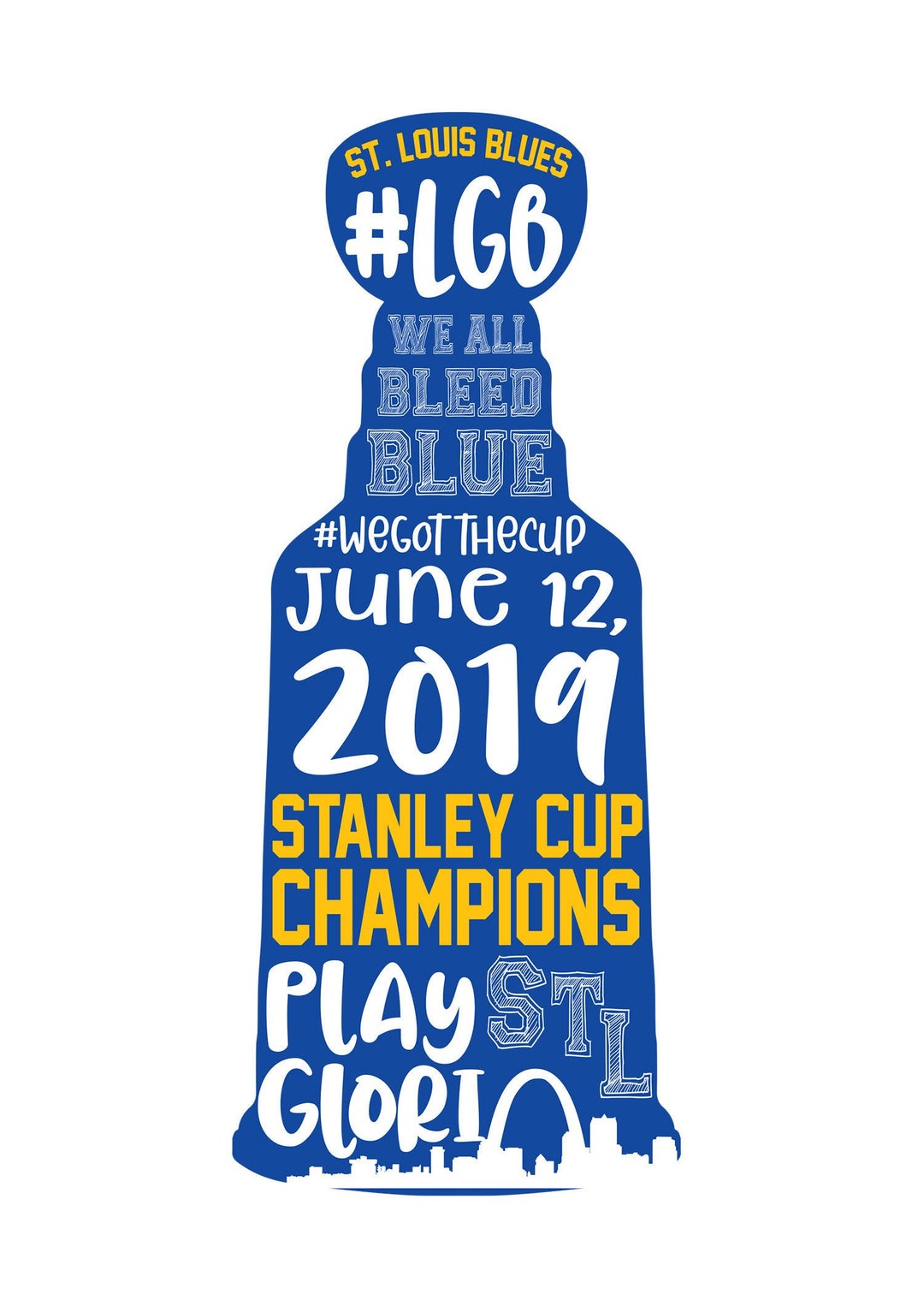 Blues Stanley Cup Printable. Downloadable PDF. Kid's Room. Etsy