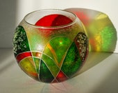 Votive Candle Holder Stained Glass Candle Holder Decor Colored glass for home decor