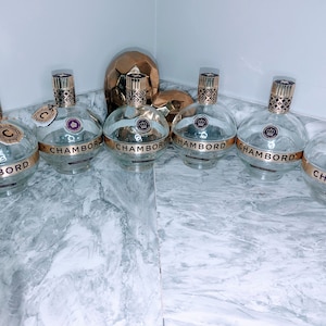 Set of 6 - Chambord Liquor Bottles, Empty Liquor Bottles