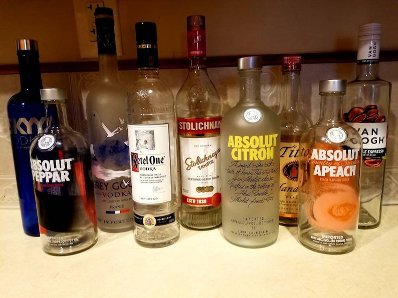 Empty Vodka Liquor Bottles with Lids. Etsy